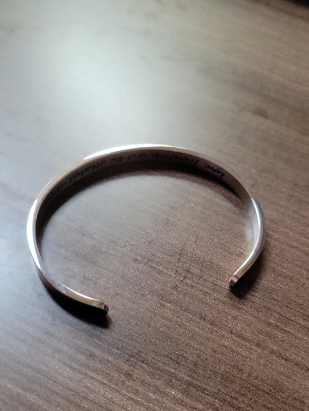 SilverWomens Open Cuff Bracelet "Love Friendship &;the Attached Campus"